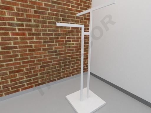 [038296] T- und L-förmiger Garderobenständer Weiß