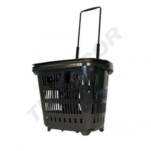 [6014560] Cesta de supermercado negra 50 L