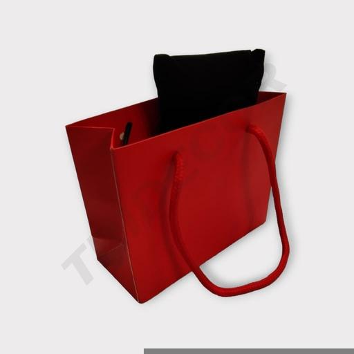 [010984] Borse in cotone 14X6X11cm Rosso opaco 12 unità