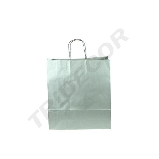 [010599] Cellulose paper bag with curly handle, silver color, 45X49X15CM - 25 units