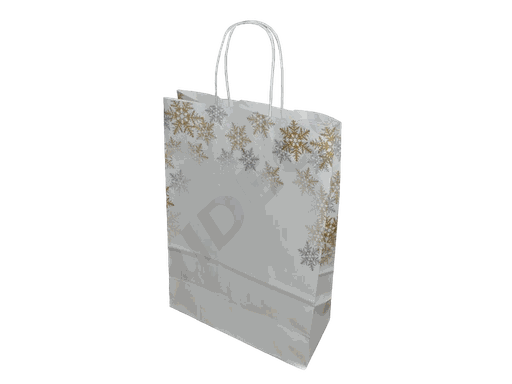 [010930] Sacs en papier cellulosique 32X41+12cm Flocons 25 unités