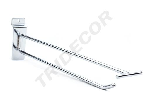 [001019] 双线电镀带价格牌槽板钩 30CM Gancho Doble Línea Con El Portaprecio para Sistema de lama30cm 100/caja