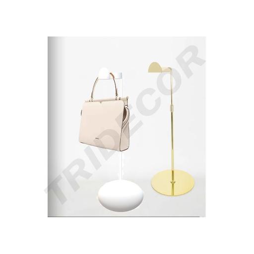 [0091057] 金色宽弧单挂包架38-66cm(高)x18cm(底座) Expositor Simple Dorado 38-66cm(Altura)x18cm(Base)