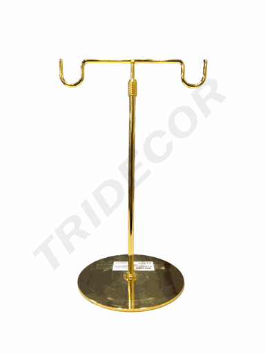 [0091066] 双显带对称金钩 Expositor Doble Gancho Simetria Dorado 35.5-64cm(Altura)x23cm(Ancho)x18cm(Base)
