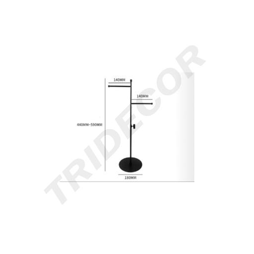 [0091052] Black Asymmetric Double Display 44 59cm (Height) x 28cm (Width) x 18cm (Base)