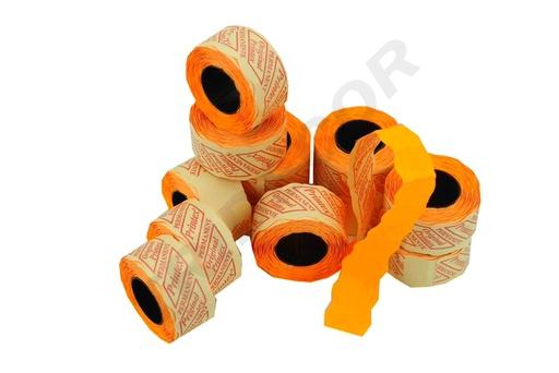 [014038] Rollo de Etiquetas Naranja 26X16mm 12/Rollo