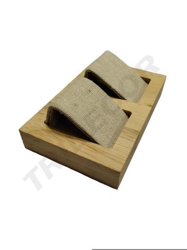[0091038] Esposizione per 2 orecchini in legno e lino