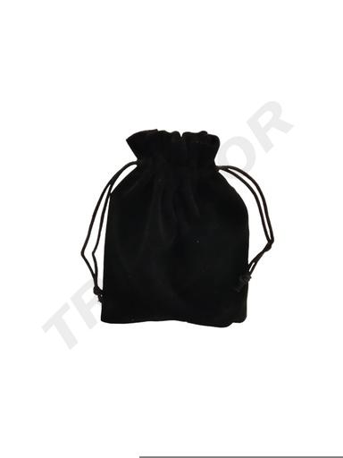 [009423] Bolsas Cierre Cordón En Terciopelo Negro 12X17 Cm , 20 Und