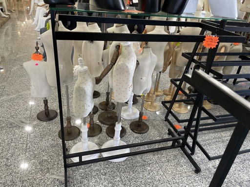 [038225] 双面黑色衣架带玻璃  120x60x140cm 玻璃尺寸 120x30cm