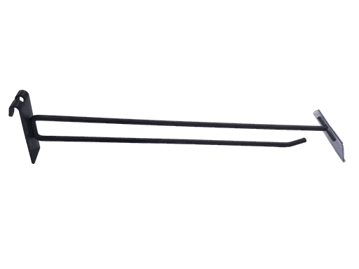 [001170-MG2] 双线灰色带价格牌网钩 Gancho Gris Doble Con Portaprecio para Mallas 6mm 35cm 100/caja