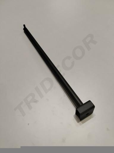 [001722] 卡扁管磨砂灰一钉 Gancho Gris para Tubo Rectangular Un Clavo 16mm 40cm