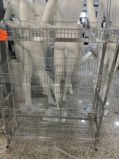 [033079] Korbregal aus verchromtem Metall, 4 Ebenen