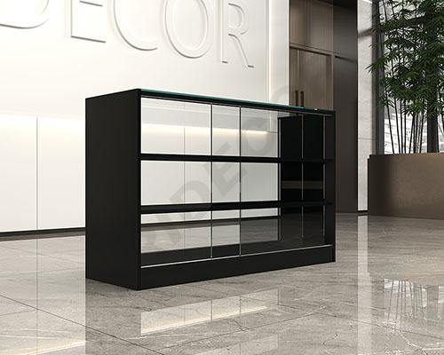 [0270013/150] Vitrine Comptoir 150X50X90 cm Blanc/Noir