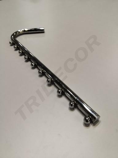 [002259] 电镀10珠管下斜挂钩 Gancho para Tubo 10 Bolas Cromado Para Pared