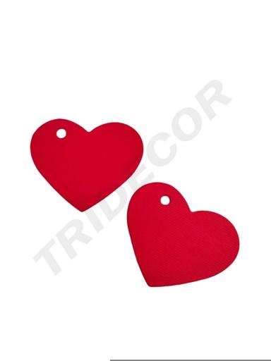 [0141025RJ] Etiquetas Colgantes Rojas 4.5X3.5 Cm Forma de Corazón 100 Unidades