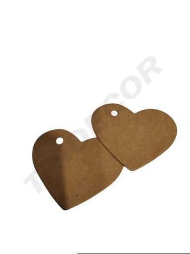[0141025HA] Etiquetas Colgantes en Forma de Corazón. Havana Pequeñas 4.5X3.5cm 100/Paquete