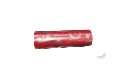 [014177] Papel De Regalo Estampado Navideño Rojo Y Plata 31 cm