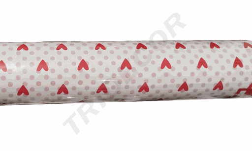 [014176NV] Bobina de Papel Regalo Corazones Rojos 62 cm