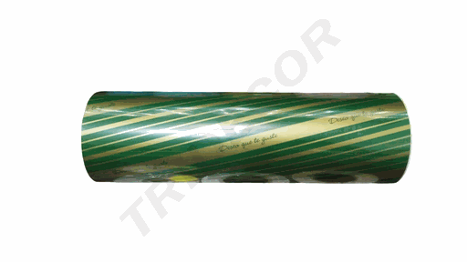 [014177] Espero que te guste el papel de regalo verde y dorado de 31cm
