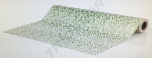 [014176] Papel de regalo blanco con hojas verdes 62cm 4 kg