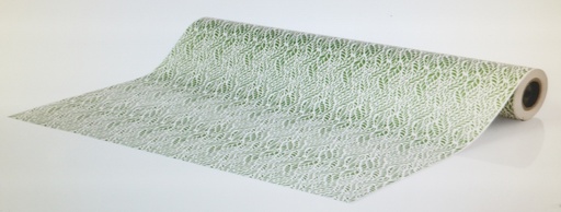 [014176] Papel de regalo blanco con hojas verdes 62cm 4 kg