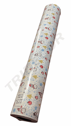 [014176] Papel de regalo Estampado Muñecos de Nieve 62 cm