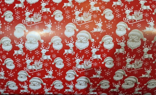 [014177] Bobina De Papel Regalo Motivo Navideño Rojo 31cm 2Kg