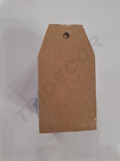 [60141032AV] Etiquetas Troquelada En Pico Avana Lisa 3.5X6.5cm 100/Paq