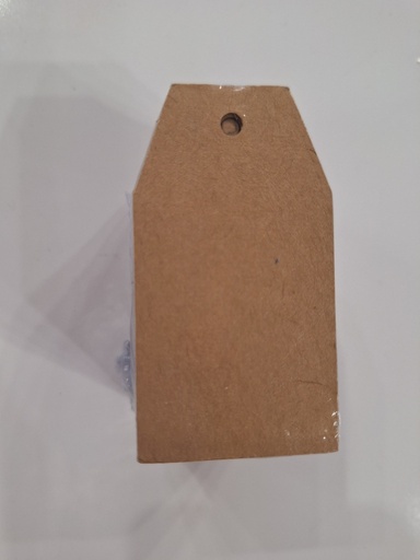 [60141032AV] Etiquetas Troquelada En Pico Avana Lisa 3.5X6.5cm 100/Paq