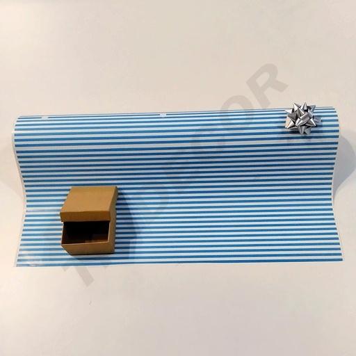 [014176] Papier cadeau à rayures bleues 62 cm