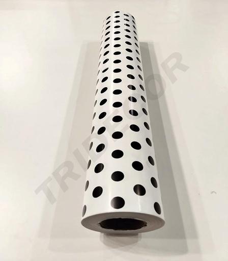 [014176] Role de hârtie de cadou albe de 62 cm cu puncte negre
