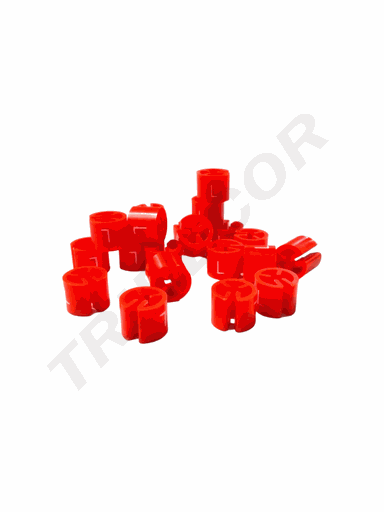 [005113-RJ] 卡衣架红色塑料尺码粒Clips identificador de tallas para perchas L Rojo 500u