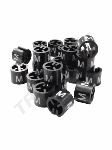 [005113-NG] 卡衣架黑色塑料尺码粒Clips identificador de tallas para perchas M Negro 500u