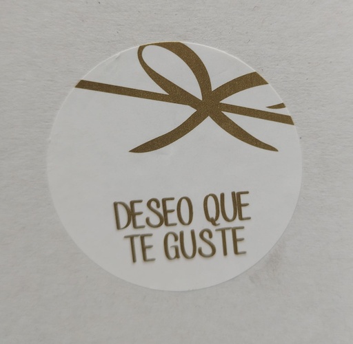 [28375] Etiqueta Deseo Que Te Guste Con Lazo En Dorado 500 Etiquetas