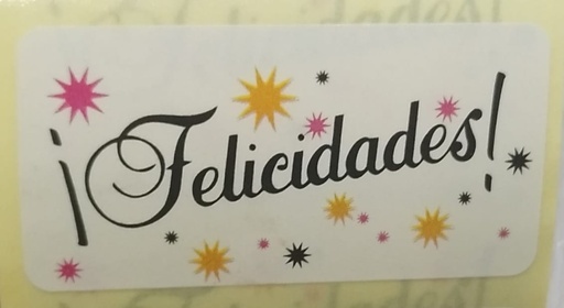 [28283] Etiqueta Felicidades Con Estrellas De Colores 500 Unidades