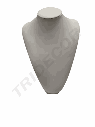 [009170] Expositor Collar En Polipiel Blanco 26.5x22x12cm