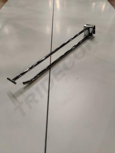 [001167] 双线电镀带价格牌卡扁管 Gancho de precio para tubo rectangular 30 cm