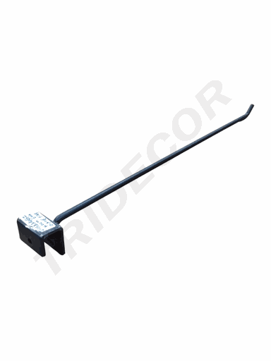 [001183-MG2] 灰色磨砂卡扁管钩 Gancho Gris para Tubo Rectangular 6mm 40cm 100/caja