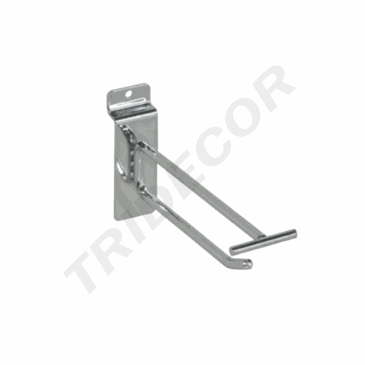 [001500] Gancho doble con portaprecio para panel de lama, 15 cm, 6 mm