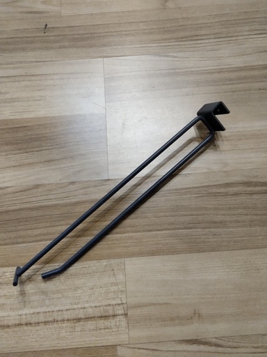 [001719-MG2] Gancio grigio con portaprezzo per tubo rettangolare 35cm 6mm