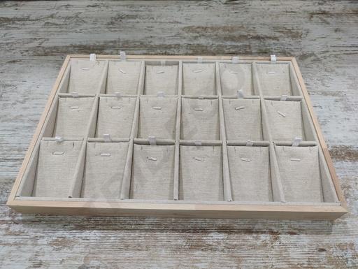 [0091021] 木质+亚麻展示托盘 Bandeja Expositora Madera+Lino 