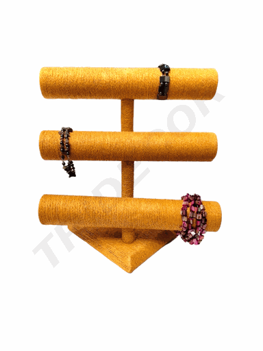[009885] 首饰架线三层黄色 Expositor Bisuteria para Pulseras 3 Juegos Lino Amarillo